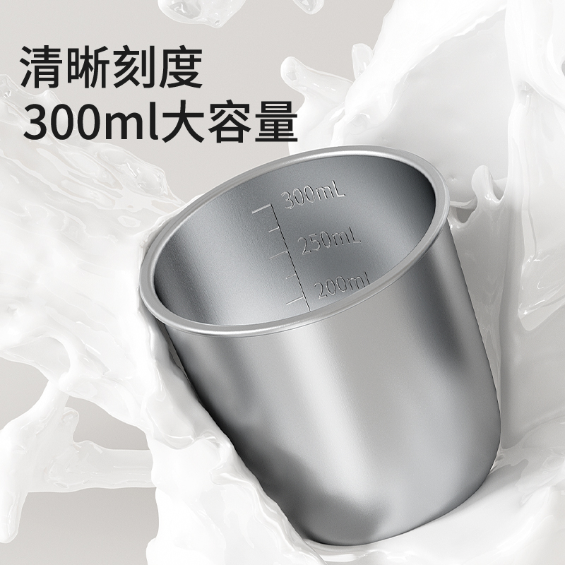 儿童水杯家用不锈钢防摔带刻度吸管奶瓶喝奶喝饮水杯子宝宝牛奶杯_餐具水杯_